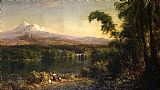 Frederic Edwin Church Figures in an Ecuadorian Landscape